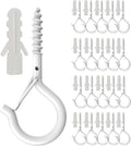 20 Pack Q Hanger Hooks with Safety Buckle, Rustproof Screw Hooks by HEDGBOBO