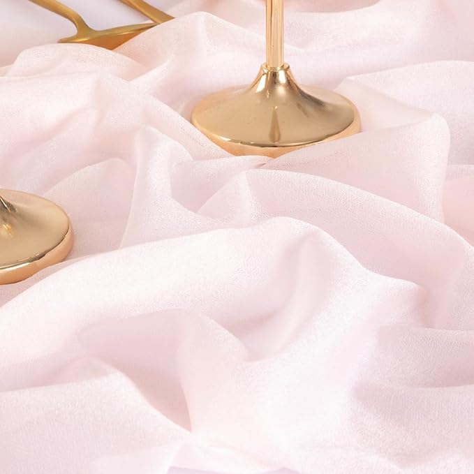Outdoor Curtains Sheer Pink Gauze Arch Drape, 4 Panels 29 x 240 In