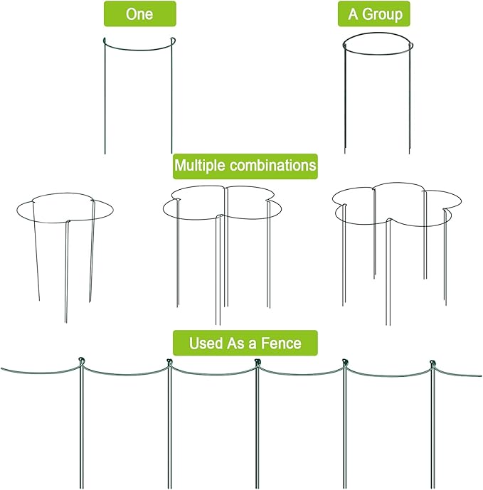 Plant Support Stakes 12 Pack Metal Tube Style 10 x 24 Inches