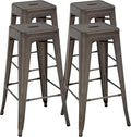 FDW Metal Bar Stools Set of 4 Counter Height Bar Stools 24 Inches Industrial by FDW
