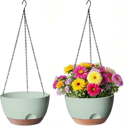 12 Inch Hanging Baskets for Plants Outdoor, Hanging Planters for Indoor Outdoor by LesOasis
