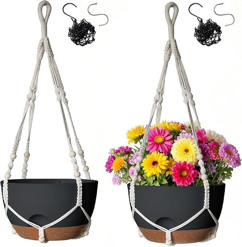 12 Inch Hanging Baskets for Plants Outdoor, Hanging Planters for Indoor Outdoor by LesOasis