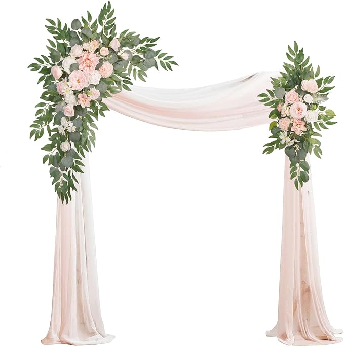 Artificial Flowers Arch Kit, Silk, 4 Pieces, Indoor and Outdoor