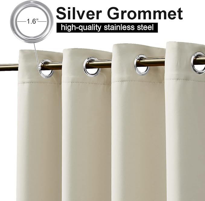 NICETOWN 2 Panels Weighted Blackout Curtains Patio Waterproof Outdoor Curtains - Image 9