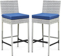 ECOTOUGE Outdoor Bar Stools Set of 2, Wicker Woven Patio Stools & Patio Bar by ECOTOUGE