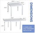 Extendable Aluminum Patio Dining Table, 35-71 in, White, Seats 4-6