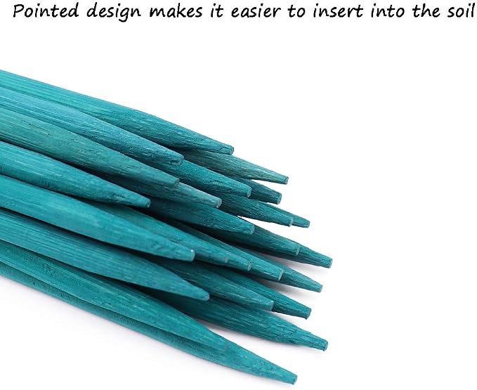 Garden Wood Plant Stakes Green Bamboo Sticks, HAINANSTRY Sturdy Floral Plant - Image 3