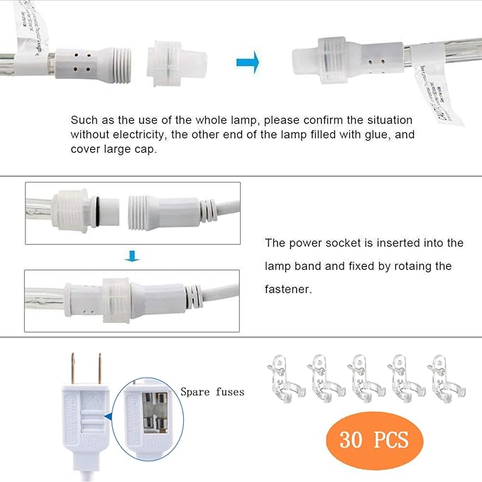 100ft LED Rope Lights Outdoor, 720 LED Connectable and Flexible Tube Lights - Image 7
