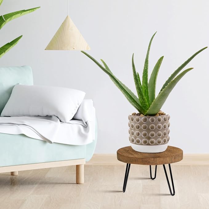 Plant Stand Indoor Outdoor, Wooden plant Stool, Mid Century Plant Stand - Image 2