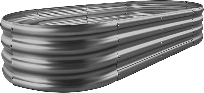 Land Guard Galvanized Raised Garden Bed Kit, Galvanized Planter Raised Garden by Unknown