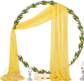 Outdoor Curtain Panels: Yellow Sheer Chiffon Wedding Arch Drapes, 2 Pack