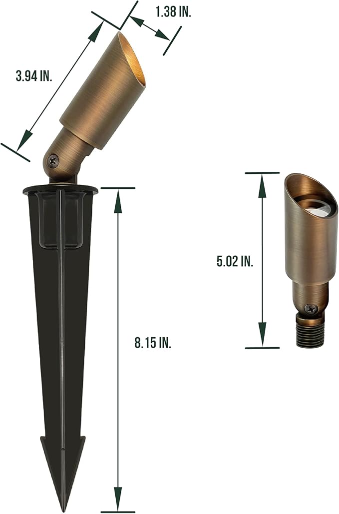 GKOLED Mini Size Brass Landscape Spotlight, Low Voltage 12V AC/DC Outdoor - Image 4