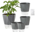 5 Pack Self Watering Pots for Indoor Plants, 5/6.7/8.4 in Self Watering by Planterhoma