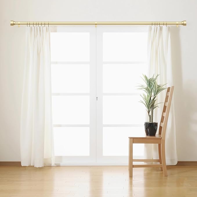 Time Forest Gold Curtain Rods for Windows 32 to 120 Inch, 1 Inch Diameter - Image 3