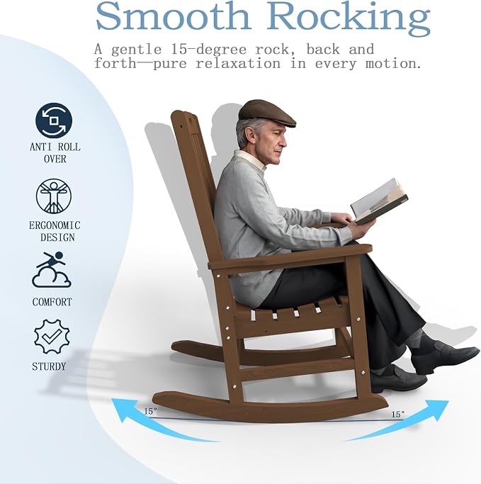 Oversized Rocking Chair Set of 8, Outdoor Rocking Chair - Image 10