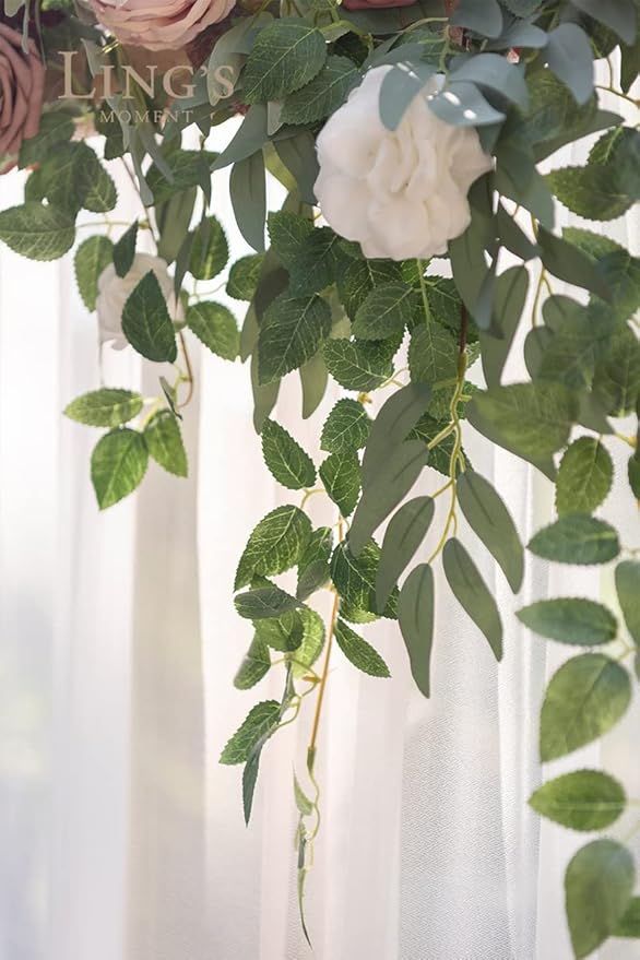 Artificial Flower Garland, Dusty Rose & Mauve Silk, 78 Inch Arch Swag