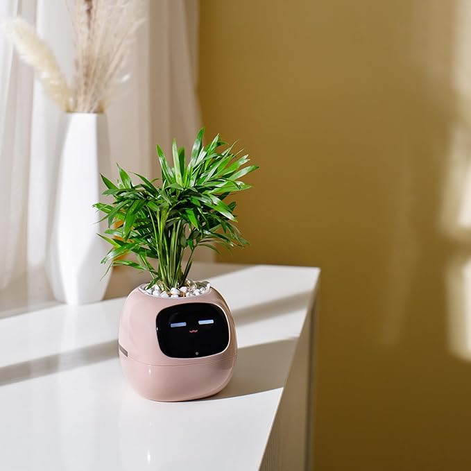 Smart Planter Pot with App Control, Pink Plastic
