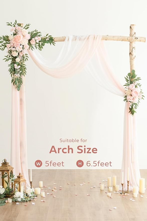 Artificial Flowers Wedding Arch Kit, Blush & Cream Foam and Silk, Set of 4