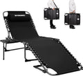 FUNDANGO Chaise Lounge Chair Outdoor, 5-Position Folding Tanning Chair by FUNDANGO