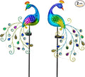 DREAMSOUL 2 Pack Peacock Solar Lights Outdoor, Waterproof Metal Peacock Outdoor by DREAMSOUL