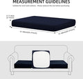 Sofa Covers, 12-Piece Stretch Outdoor Cushion Set in Navy Blue