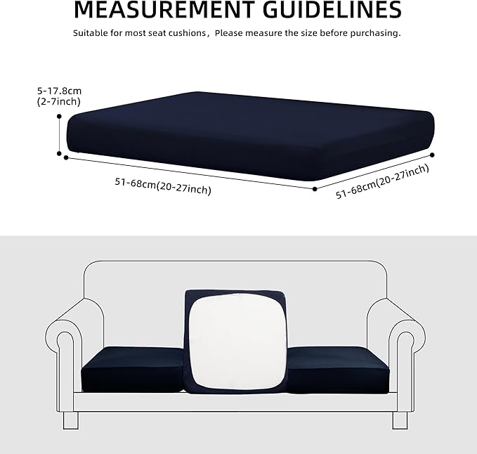 Sofa Covers, 12-Piece Stretch Outdoor Cushion Set in Navy Blue
