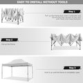 Pop-Up Gazebo Canopy Tent, 10x15 ft, White with 4 Sidewalls