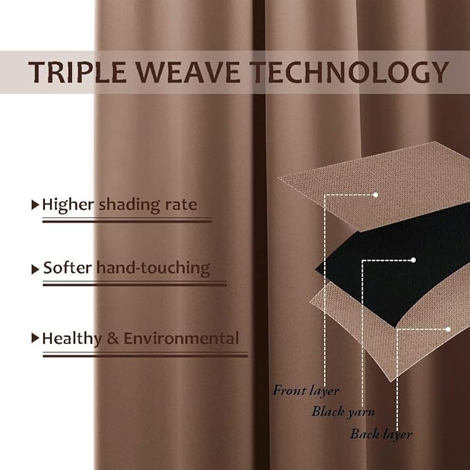 NICETOWN 2 Panels Patio Outdoor Curtains Waterproof, Thermal Insulated - Image 5
