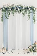 Artificial Flower Garland 78 Inch Dusty Blue and Navy Silk Arch Swag