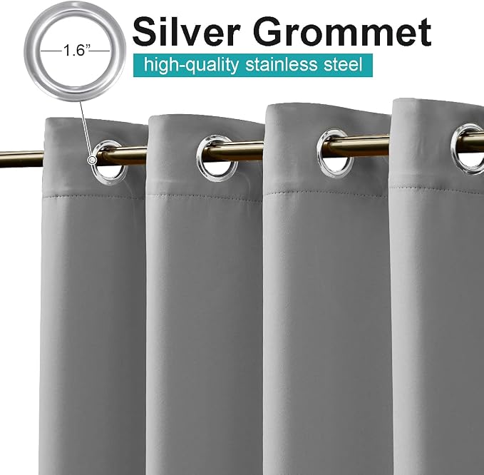 NICETOWN Outdoor Curtain for Patio Waterproof, Rustproof Grommet Thermal - Image 2