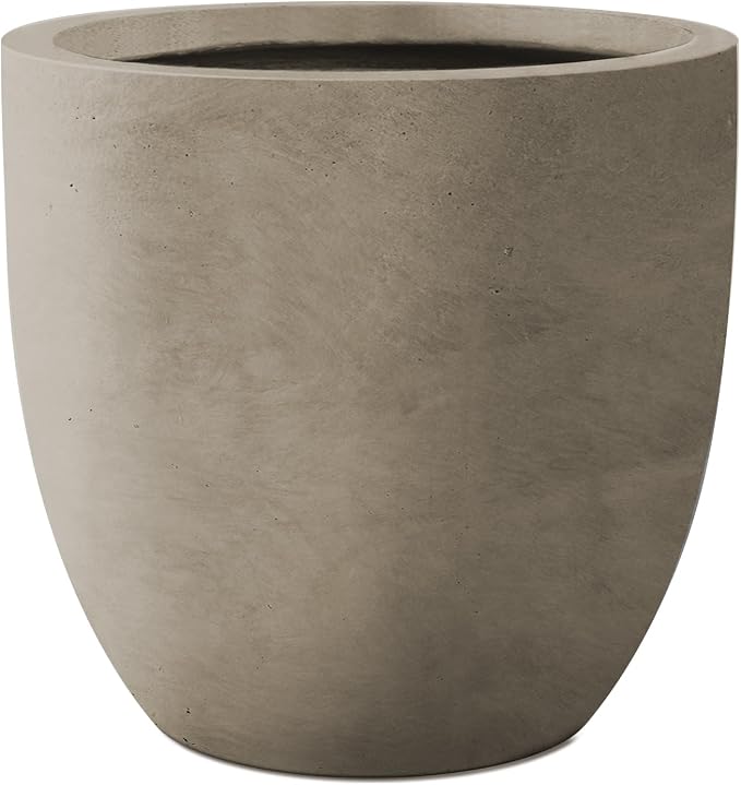 Kante 13.4" Dia Round Concrete Planter, Large Outdoor Modern Indoor Decorative by Kante