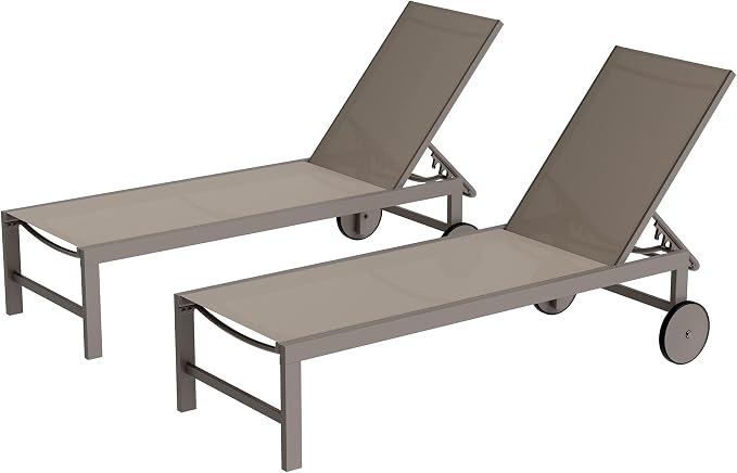 Shintenchi 2 PCS Outdoor Chaise Lounges Chair by Shintenchi