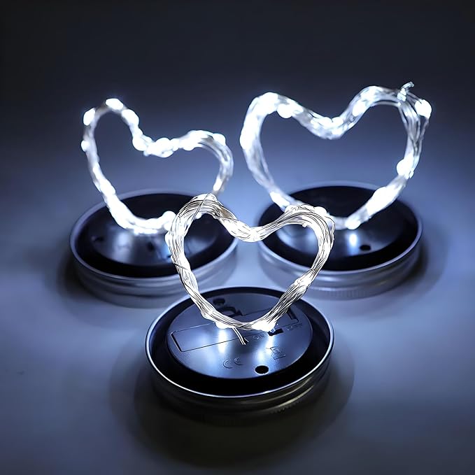 Solar String Lights for Mason Jars, 12 Pack, Cool White