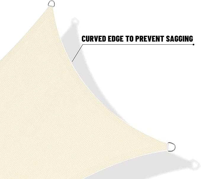 SUNNY GUARD Custom Size 9'x9'x9' Butter Cream Sun Shade Sail Triangle UV Block - Image 7