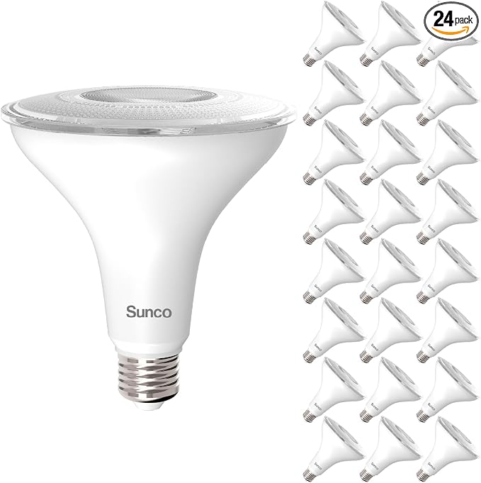 Sunco 24 Pack Outdoor LED Flood Home Patio Driveway Light, Waterproof PAR38 LED by SuncoLighting