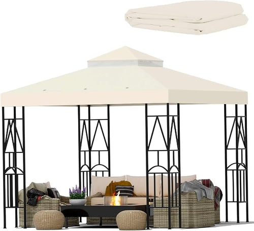 10x10 Canopy Replacement Top Double Tiered Gazebo Cover by Unknown