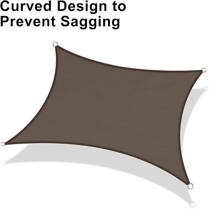 LOVE STORY Custom Size 6'x12' Brown Sun Shade Sail Rectangle UV Block Canopy - Image 6