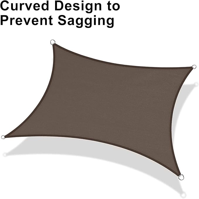LOVE STORY Custom Size 4'x4' Brown Sun Shade Sail Rectangle UV Block Canopy - Image 6