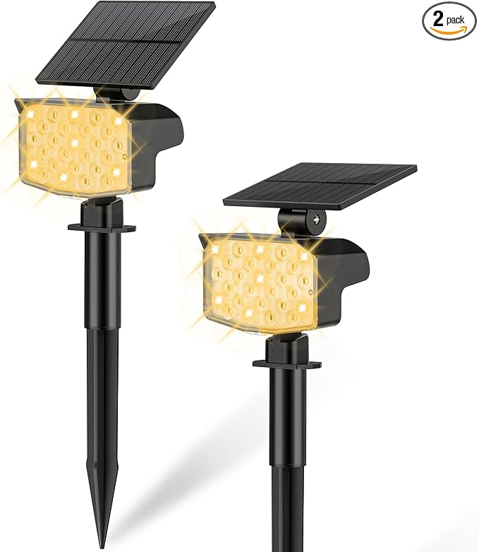 Solar Spot Lights Outdoor Waterproof Adjustable Solar Powered Landscape Lights by NACINIC