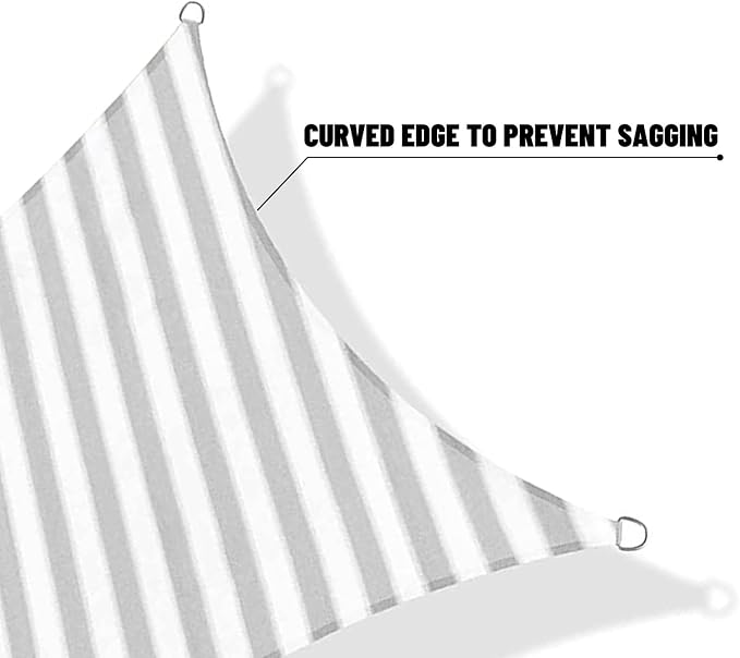 SUNNY GUARD Sun Shade Sail 16'x16'x16' Triangle Grey-White UV Block Sunshade - Image 7