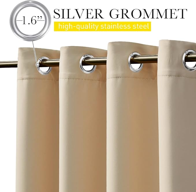 NICETOWN 2 Panels Outdoor Patio Curtains Windproof & Waterproof, Top & Bottom - Image 8