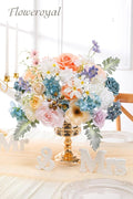 Artificial Flowers Set in Fairy Blue and Pink, Silk and Plastic Blend