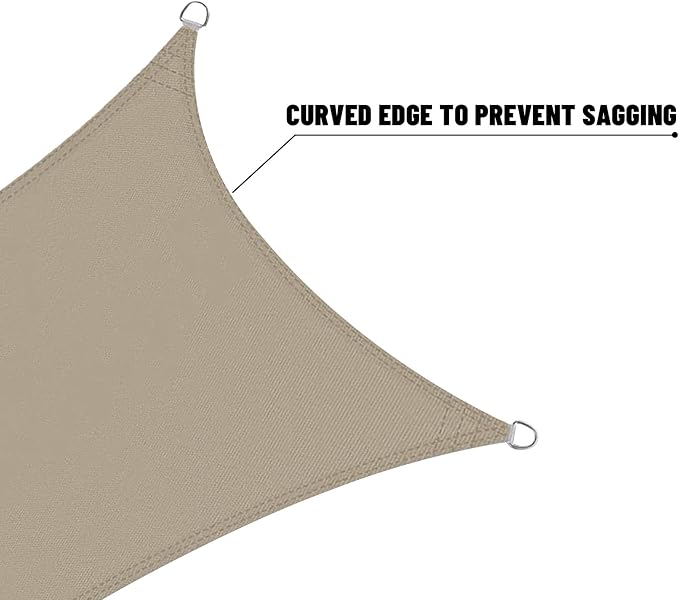 LOVE STORY Right Triangle 9'x12'x15' Waterproof Sun Shade Sail Canopy UV Block - Image 7