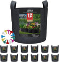 JERIA 12-Pack 5 Gallon Grow Bags, 300G Thickened Nonwoven Garden Pots, Heavy by JERIA