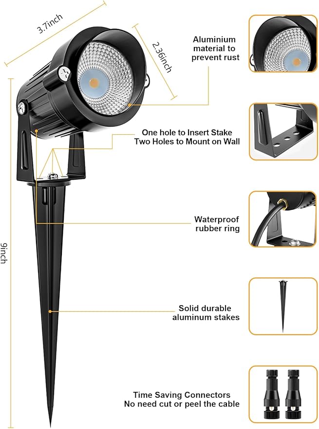 ZUCKEO 12W RGB Low Voltage Landscape Lights, LED Color Changing Landscape - Image 5