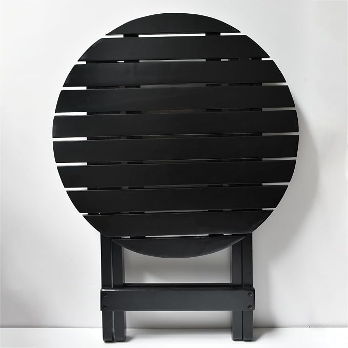 Outdoor Small Round Folding Side Tables, Foldable Wooden End Table - Image 7