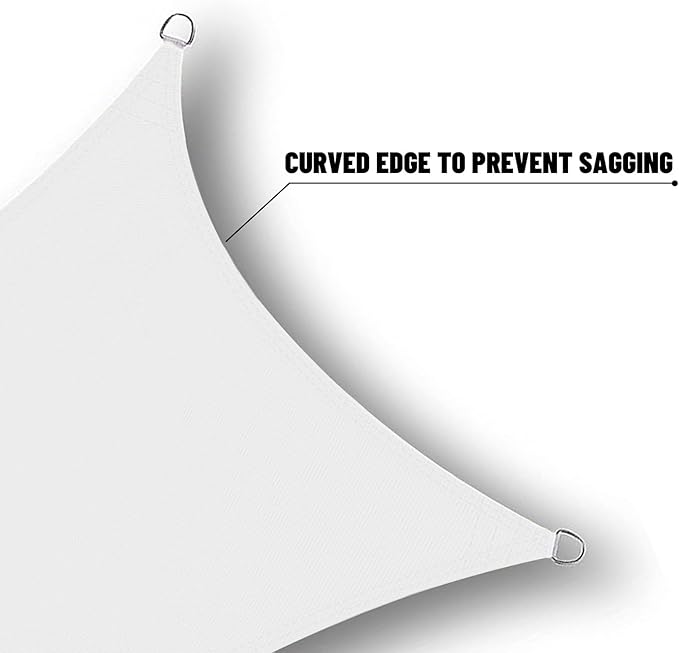 SUNNY GUARD Waterproof Sun Shade Sail 8' x 15' White Rectangle UV Block Sunshade - Image 4