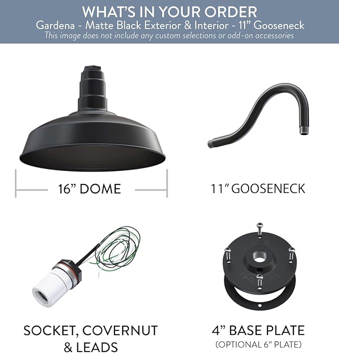 Wall Light Fixture, 16-Inch Matte Black Steel Farmhouse Barn Light