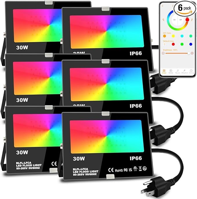 Led Flood Light 30W, 300W Equivalent 3000 LM Outdoor Color Changing Led Stage by MELPO
