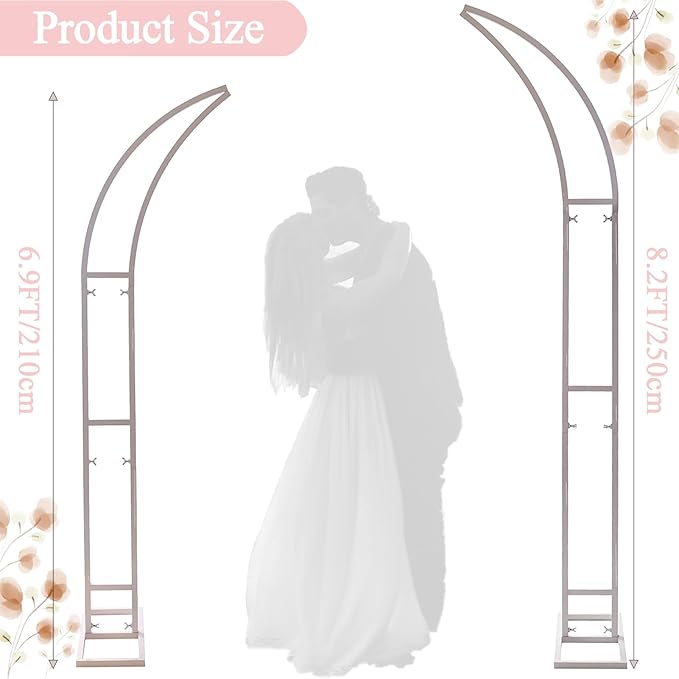 Arbors Metal Wedding Arch Set of 2 White Powder-Coated Backdrop Stands